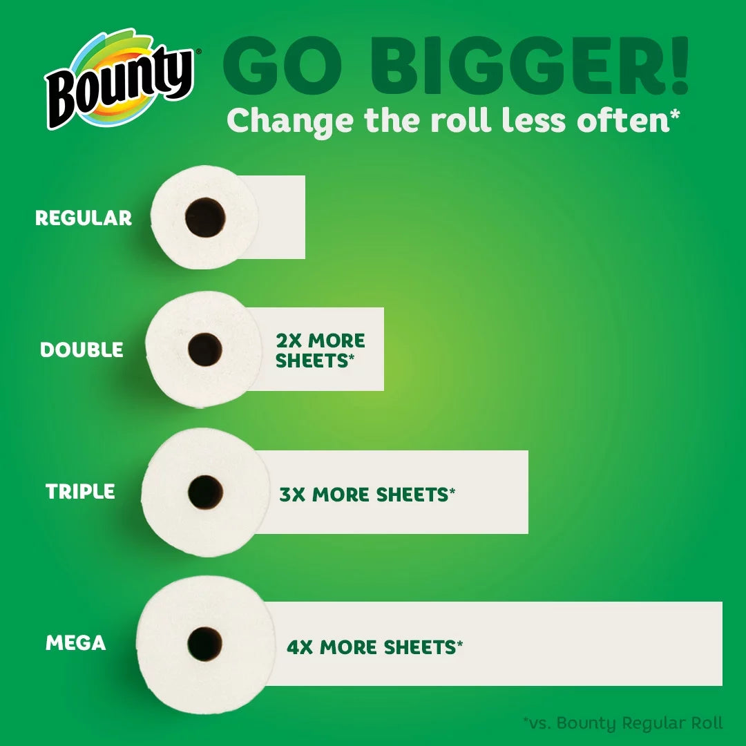Bounty Select-a-Size Paper Towels, 12 Double Rolls, White