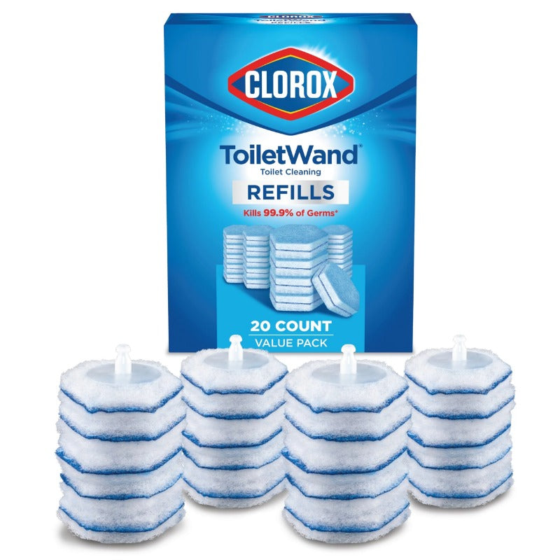 Clorox ToiletWand Disinfecting Brush Refills, Toilet Bowl Cleaner Disposable Wand Heads, 20 Count